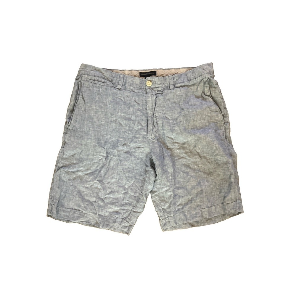 Banana Republic BR 100% Linen Chino Shorts Blue Mens Sz 35